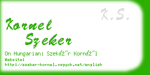 kornel szeker business card